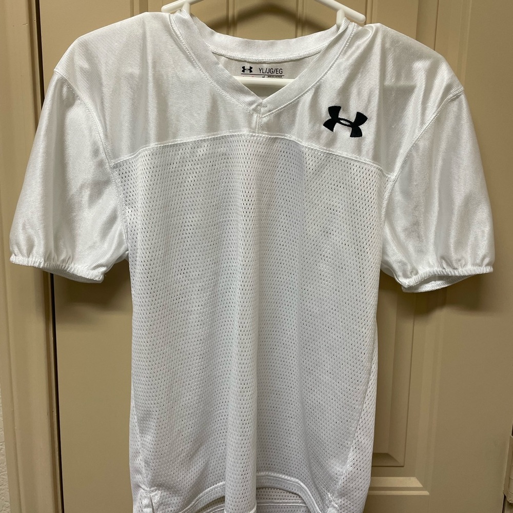 White Under Armour Boys' Football Practice Jersey